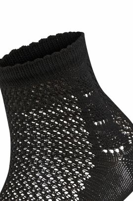 Basketwork lace socks Black