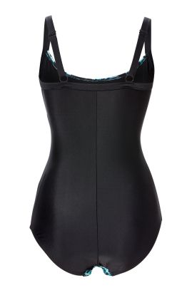 Trofé shaping swimsuit with prosthesis pockets Turquoise/black