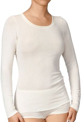 Calida True Confidence футболка с динным рукавом шерсть-шелк Cream