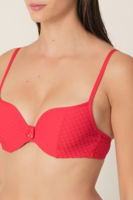 Brigitte heart shape bikini top True Red