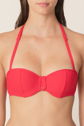 Brigitte padded strapless bikini top True Red