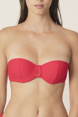 Brigitte padded strapless bikini top True Red