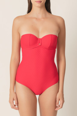 Brigitte padded strapless swimsuit True Red